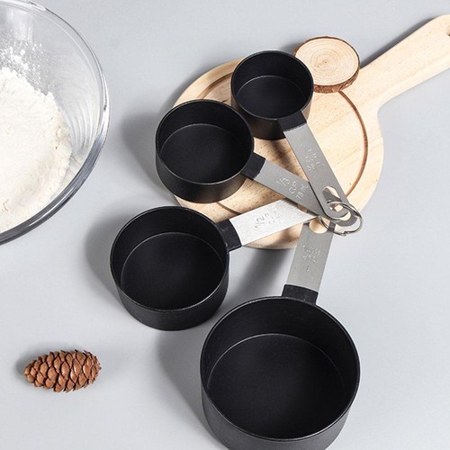 Measuring Cups and Spoons 4pcs Set Steel Baking Tool Kitchen AU L8A2 - Picture 3 of 16