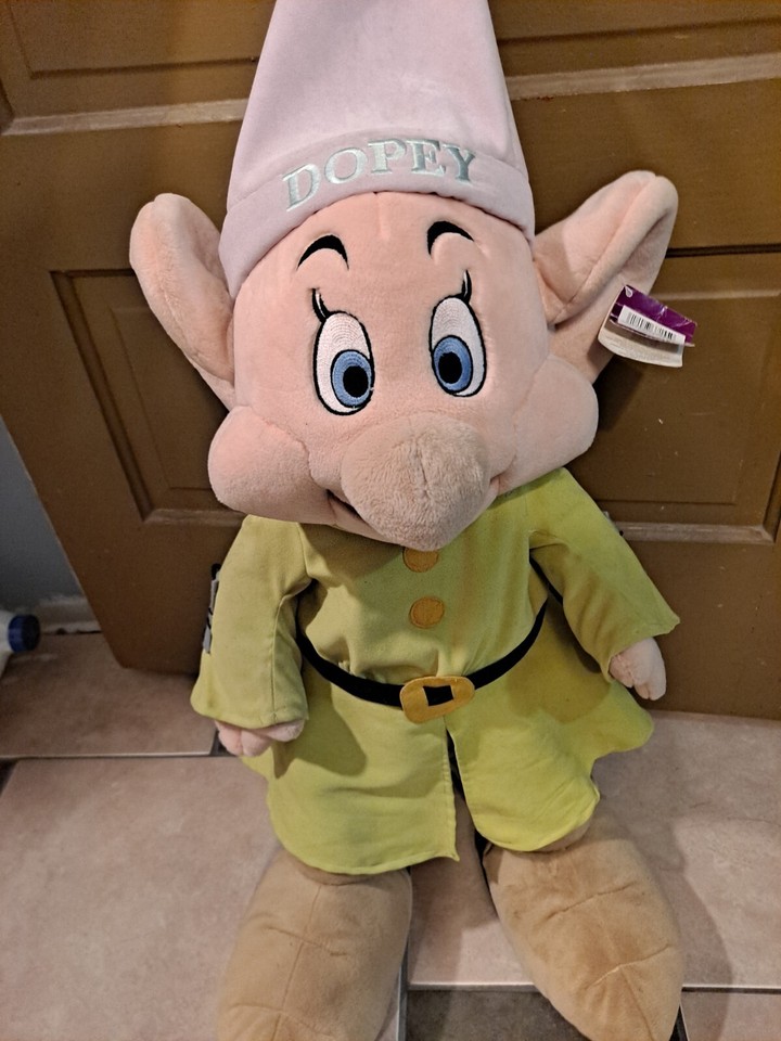 Vintage Disney Store DOPEY Plush Snow White Seven Dwarfs Large 25