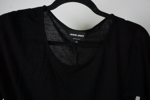 Giorgio Armani Black White Stitching Cashmere Blend Top Shirt 38 BRAND NEW - Picture 2 of 5