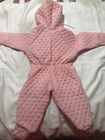 1970’s Vtg Infant Pink Quilted One Piece Snowsuit With Duck Embroidered On Front — photo 8