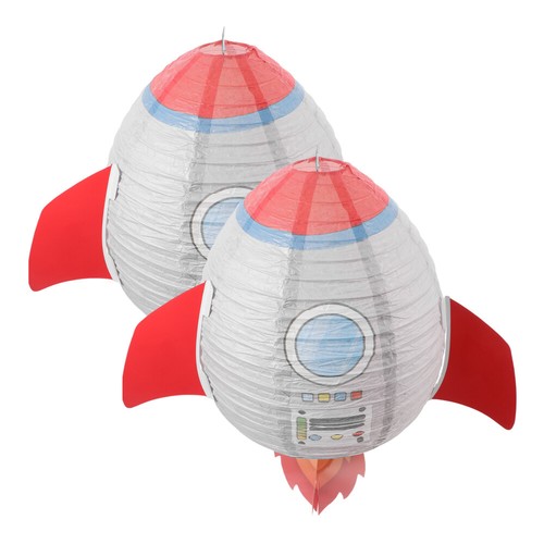 4 PCS Rocket Lantern Travel Theme Party Decorations Paper - Picture 12 of 12
