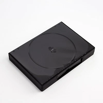 DRAGONTRADING® 8-Way CD DVD BLU RAY 27 mm Black DVD High-Grade Case for 8 Discs Pack of 1 Case