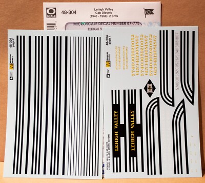 Microscale Decal #48-304 Railroad Decal Set - Lehigh Valley -- Cab Unit Diesels