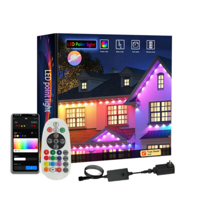 120ft 72LED Smart RGBIC Permanent Außenleuchten Fernbedienung IP67 Wasserdicht