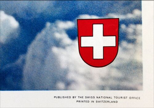 orig. Schweiz Werbe Plakat Poster Affiche Schweiz Berg Gebirge Ski Schnee 50er - Bild 2 von 4