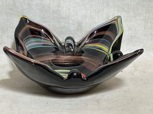 Fratelli Toso Murano Italian Mid Century Modern Glass Pinwheel Circus Tent Bowl - Picture 3 of 14