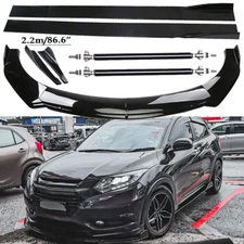 Front Bumper Lip Spoiler Side Skirts Rear Glossy Black For Honda HRV HR-V
