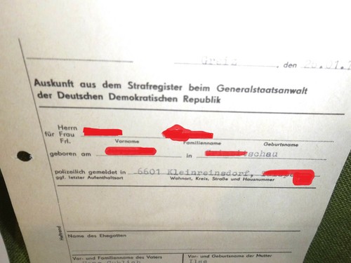 NVA Zeugnis Offiziershochschule Luftstreitkräfte Auskunft Strafregister Generals - Bild 2 von 6