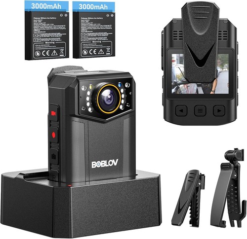 BOBLOV 128G B4K6 Police Body Camera w/ GPS Night Vision 48MP Video Camcorder