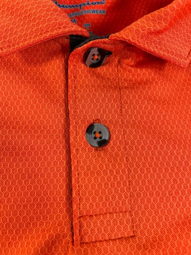 Champion CLEMSON TIGERS Embroidered S/S Polo Orange Honeycomb Sz MED 42”c EUC! - Picture 4 of 10