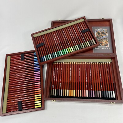 Derwent Pastel Art Colored 90 Pencils in Wooden Box - NIB | eBay