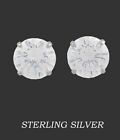 Earrings .925 Silver - New With Tag Lab Created 14.76 Cts White Sapphire Stud