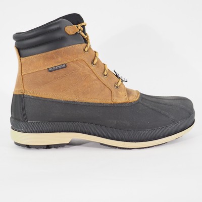 Herren Skechers Robards 77065 Schwarz Hellbraun Ente Regen Wasserdicht Rutschfest Stiefel 