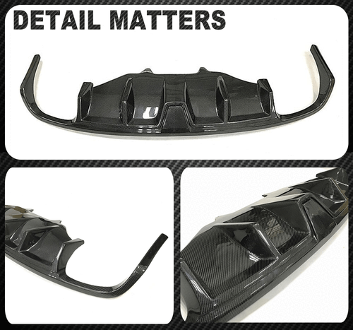 Fit For Porsche Macan 2014-20 REAL Carbon Fiber Rear Bumper Diffuser Lip Spoiler - Picture 8 of 8