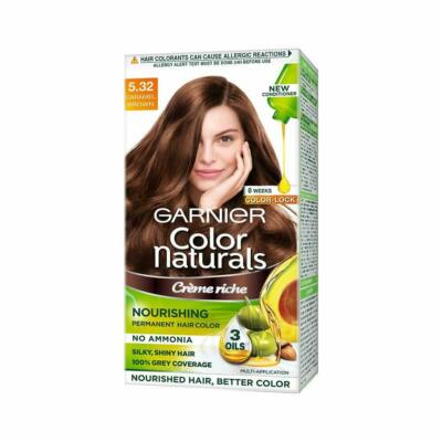 Garnier Natural Crème Hair Color Shade 5.32 Caramel Brown,70ml+60g+Free Shipping