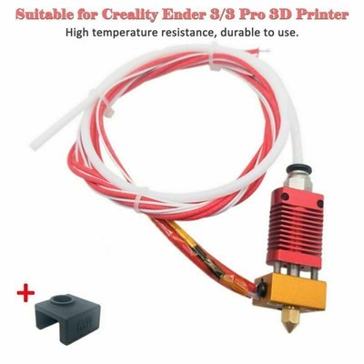 1xExtruder Heater Hot End Set 0.4mm Nozzle for Creality Ender 3/3 Pro 3D Printer