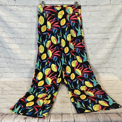 Tabitha Brown X Ziel Frucht Zitrone Aufdruck Weites Bein Leinen Blend Hose Größe