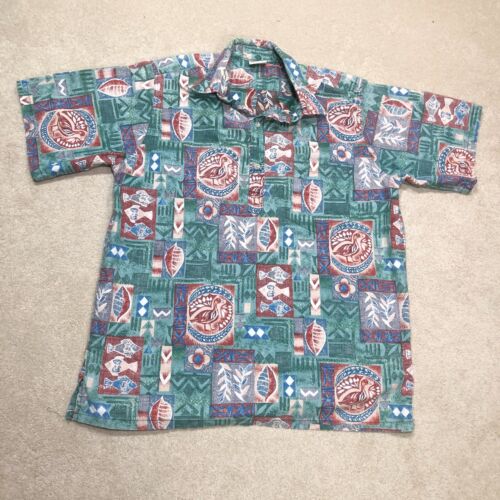 Vintage Go Barefoot Hawaiian Shirt Mens XL Extra Large Colorful USA 90s - Afbeelding 1 van 11