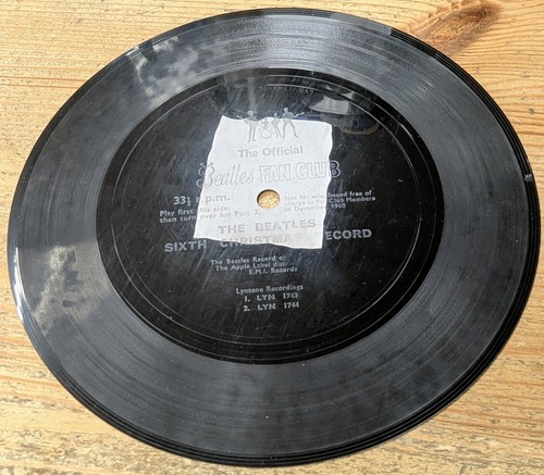 7" 33RPM '68 THE BEATLES "THE BEATLES SIXTH CHRISTMAS RECORD (1968)" FLEXI VG+ - 第 3/4 張圖片