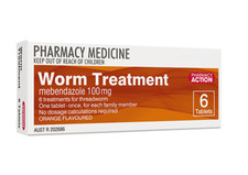 Pharmacy Action  Worm / Threadworm Treatment  6 Tablets