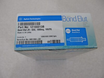 Agilent 12166013B Bond Elut JR-SAX, 1000mg, 100/pk - FAST SHIPPING