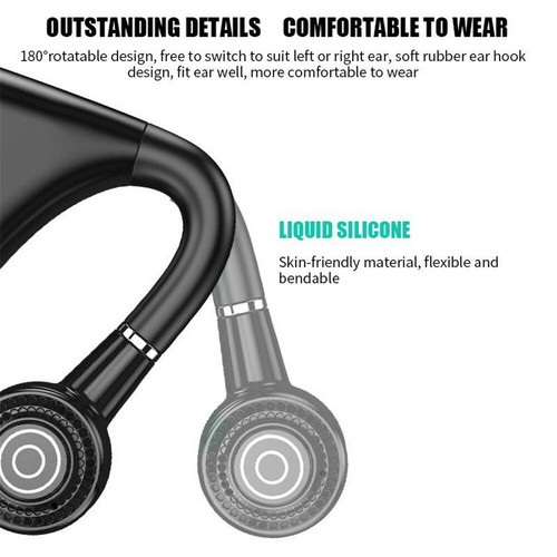 Bluetooth Headphone Ear Hook Music Headsets Noise Cancelling for Android iOS - Picture 8 of 15