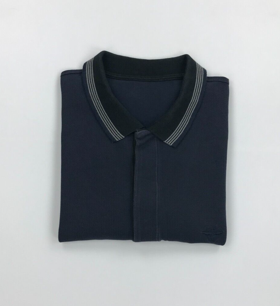 Men's Navy Blue Dior Polo Shirt Size 52 Large L Short Sleeve