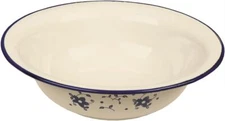IBILI Wash Bowl Sena 32 cm of Enamelled Steel, 32 x 32 x 7 cm, White/Blue
