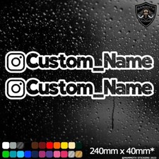 2x Instagram Your Name Car Stickers Personalised Custom Decals Window JDM Bubble