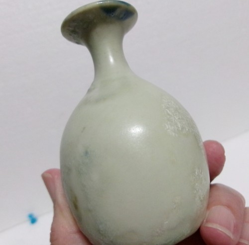 Vintage Glazed Studio Pottery Small Vase 3.75" Signed Butler Weed Pottery - Picture 3 of 17