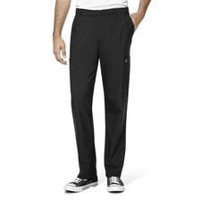 WonderWink Men's Flat Front Cargo Pant Large Black