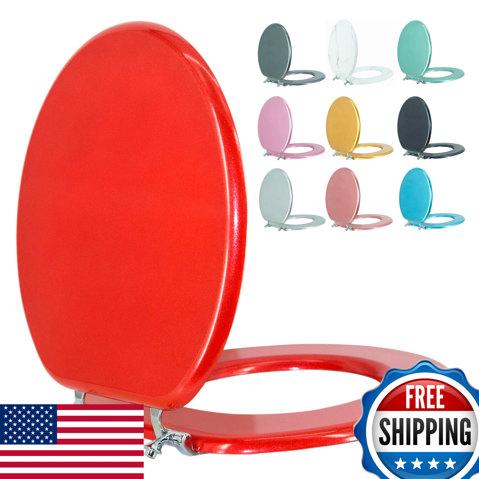 Wood Toilet Seat Prevent Shifting Zinc Alloy Hinges Ame