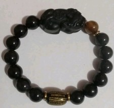 Natural Black Obsidian Feng Shui Tiger's Eye bracelet