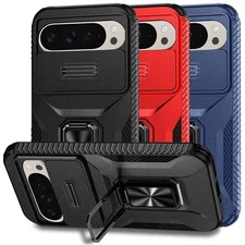 For Google Pixel 10/Pro Case Magnetic Metal Ring Stand Camera Protection Cover