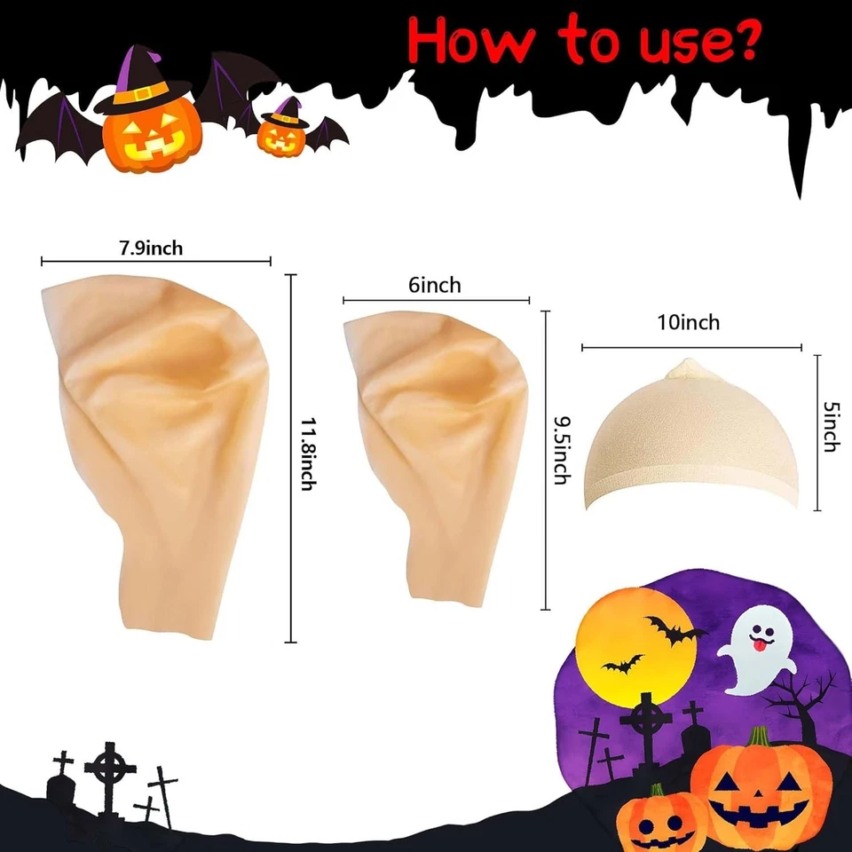 Латексные шапочки и парики для Хэллоуина 8 шт. для потрясающих костюмированных трансформаций - Изображение 4 из 4