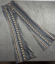 Windsor Boho Flare Bell Bottom Pants Size Small Tribal Stripe Print Stretchy