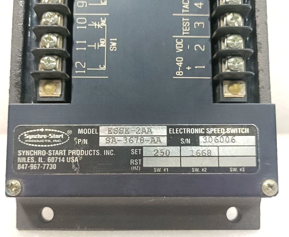 SYNCHRO START SA-3678-AA ESSE-2AA ELECTRONIC SPEED SWITCH NEW FAST SHIPPING - Image 3 of 4