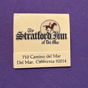 The STRATFORD INN of Del Mar CA Matchbook, MATCHES NEW