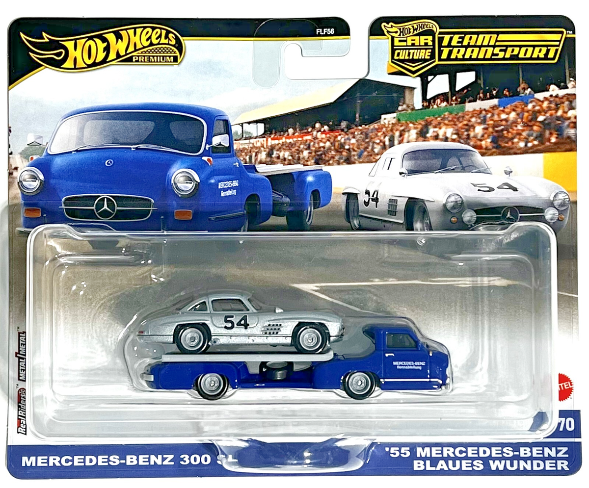 Hot Wheels 2024 Premium Team Transport |Mercedes-Benz 300 SL & '55