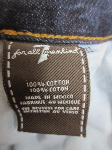 Jeans 7 For All Mankind Uomo 31x34 Standard Distressed Denim Bottoni Pantaloni Fly - Foto 14 di 23