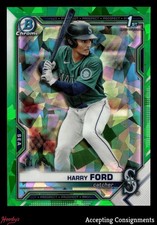 2021 Bowman Chrome Draft Sapphire Green Refractor Harry Ford 1/50 ROOKIE 1st