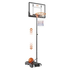 VEVOR Basketball Hoop, 5-7 ft Adjustable Height Portable Backboard System, 32 in