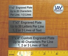 Any Size Custom Engraved Brushed Silver Plate Plaque Sign Tag Label  Adhesive