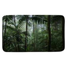 Tropical Rainforest Green Bath Mat Washable Soft Cozy Mat Carpet Absorbent Rugs