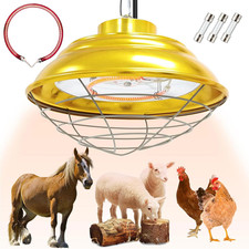 Heat Lamp for Chickens,300W-600W Dual-Temperature Chicken Coop Heater,Carbon Fib