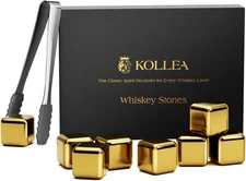 Kollea Whiskey Stones, 8-Pack Golden Stainless Steel B - 8 PCS Gold, Gold 