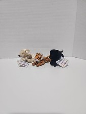 Animal Alley Toys R Us McDonald's Happy Toy 2001 Plush Dogs Frog And Tiger 5 Lot