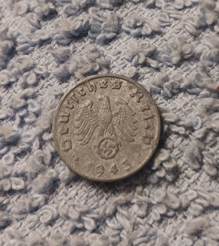 1943 World War 2 1 Reichspfennig~ Germany, Has Flaws , See Photos!! - Picture 8 of 15