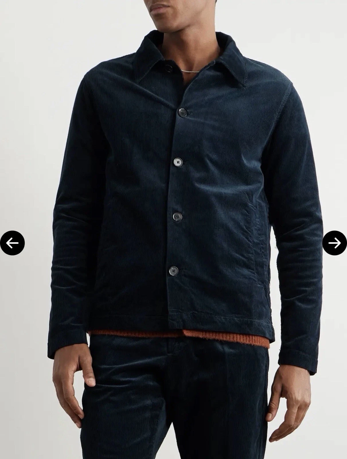 NN07 No Nationality, Navy Corduroy Overshirt Or Shacket - XL image 1