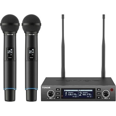 Funk Mikrofon Set UHF Wiederaufladbar 100m Auto Scan Dual Tonor Mikrofone